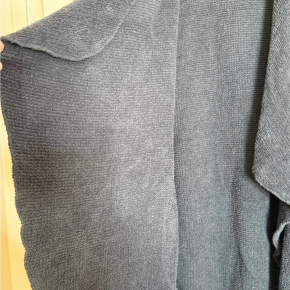 Vine Street Chenille-Like Charcoal Sleeveless Open Front Sweater Vest - Picture 5 of 11